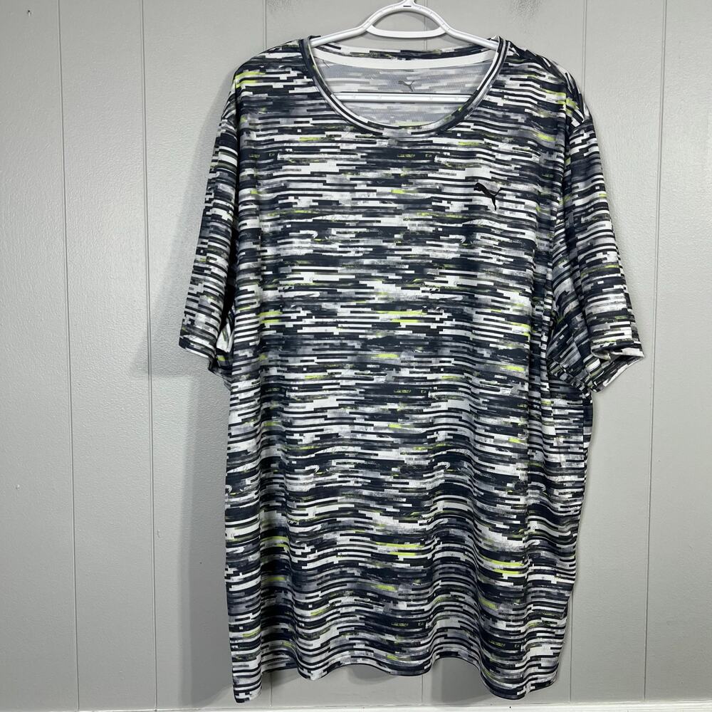 Puma DryCELL Men’s 3XL Performance T Shirt Gray Black Abstract Quick Dry NWT